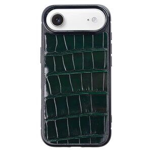 Luxury Alligator Leather iPhone 17 Air Case • Hunter Green • MagSafe Ready